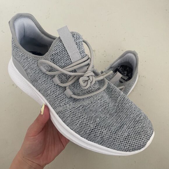 Avia Low Top Knit Running Shoes Sneakers Gray White Size 8.5 - Picture 1 of 9